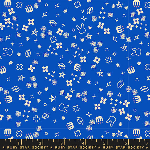Woodland Park Bunny Bloom in Blue Ribbon RS1088 14 - Ruby Star Society Sold by the Half Yard
